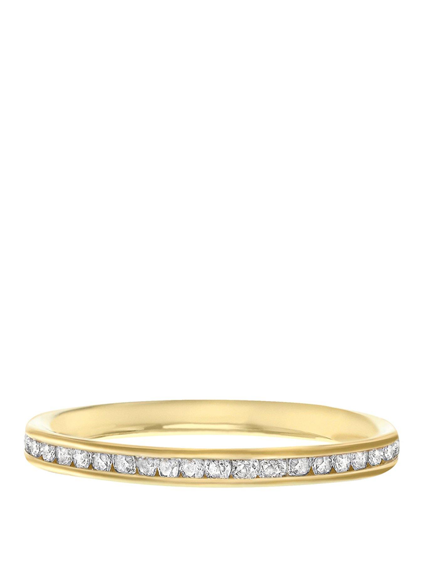 Image 1 of 3 of The Love Collection 9ct Gold White Cubic Zirconia Set Ring