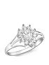  image of love-gold-9ct-white-gold-cubic-zirconia-flower-cluster-ring