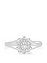  image of love-gold-9ct-white-gold-cubic-zirconia-flower-cluster-ring