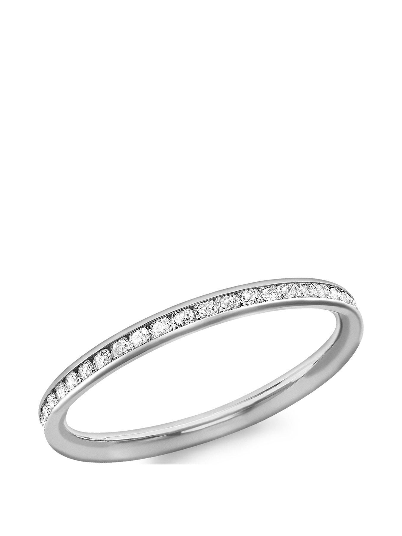 Image 1 of 3 of The Love Collection 9ct White Gold Cubic Zirconia Set Ring