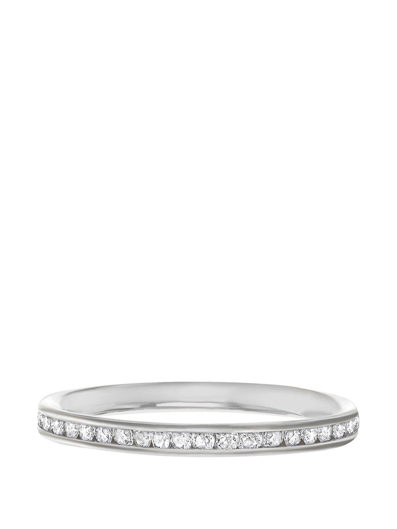 Image 2 of 3 of The Love Collection 9ct White Gold Cubic Zirconia Set Ring