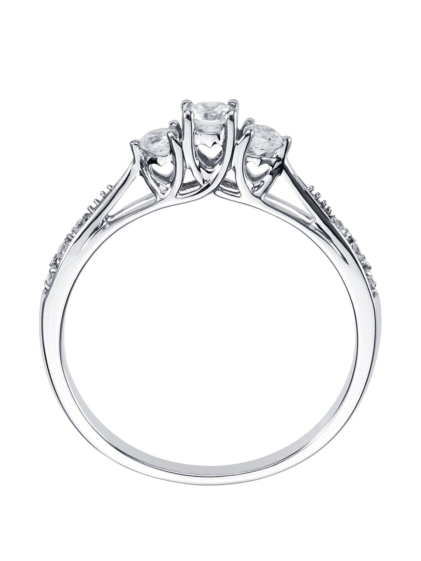  image of love-diamond-9ct-white-gold-23-point-three-stone-diamond-ring-with-heart-detail