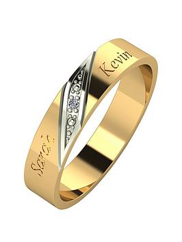 Love DIAMOND Love Diamond Personalised 9Ct Gold Diamond Set 4Mm Wedding  ... Picture