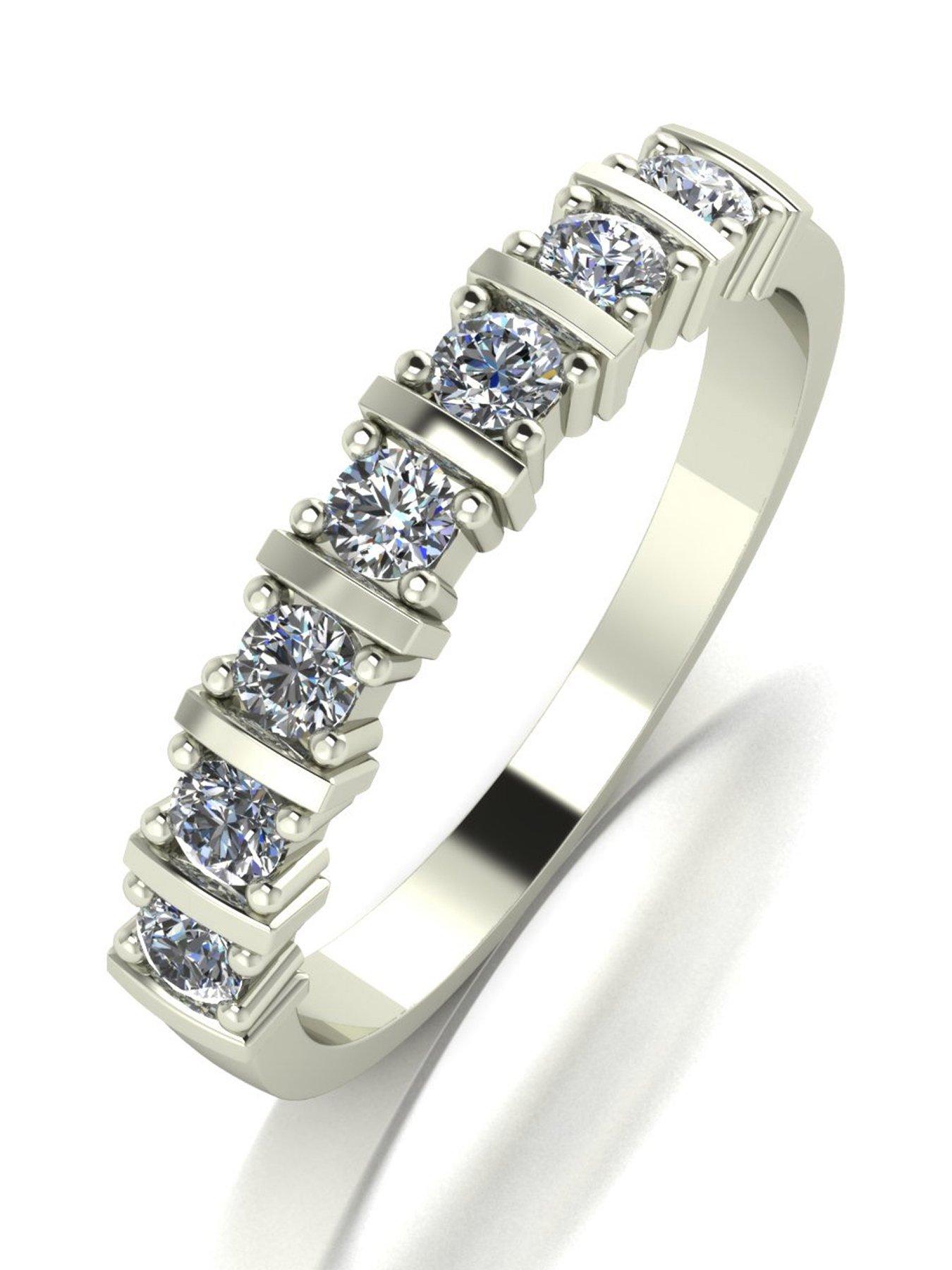Image 1 of 5 of Moissanite 9ct Gold 1/2 Carat Eq Moissanite 7 Stone Eternity Ring