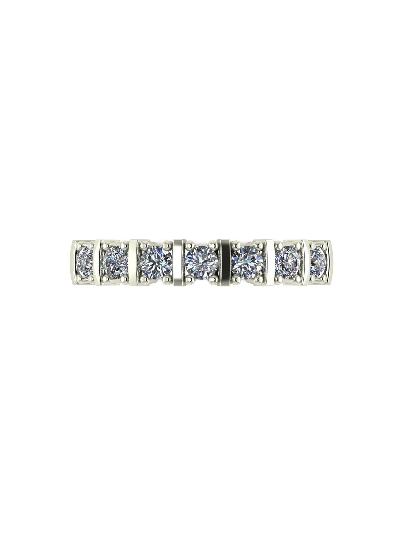 Image 2 of 5 of Moissanite 9ct Gold 1/2 Carat Eq Moissanite 7 Stone Eternity Ring