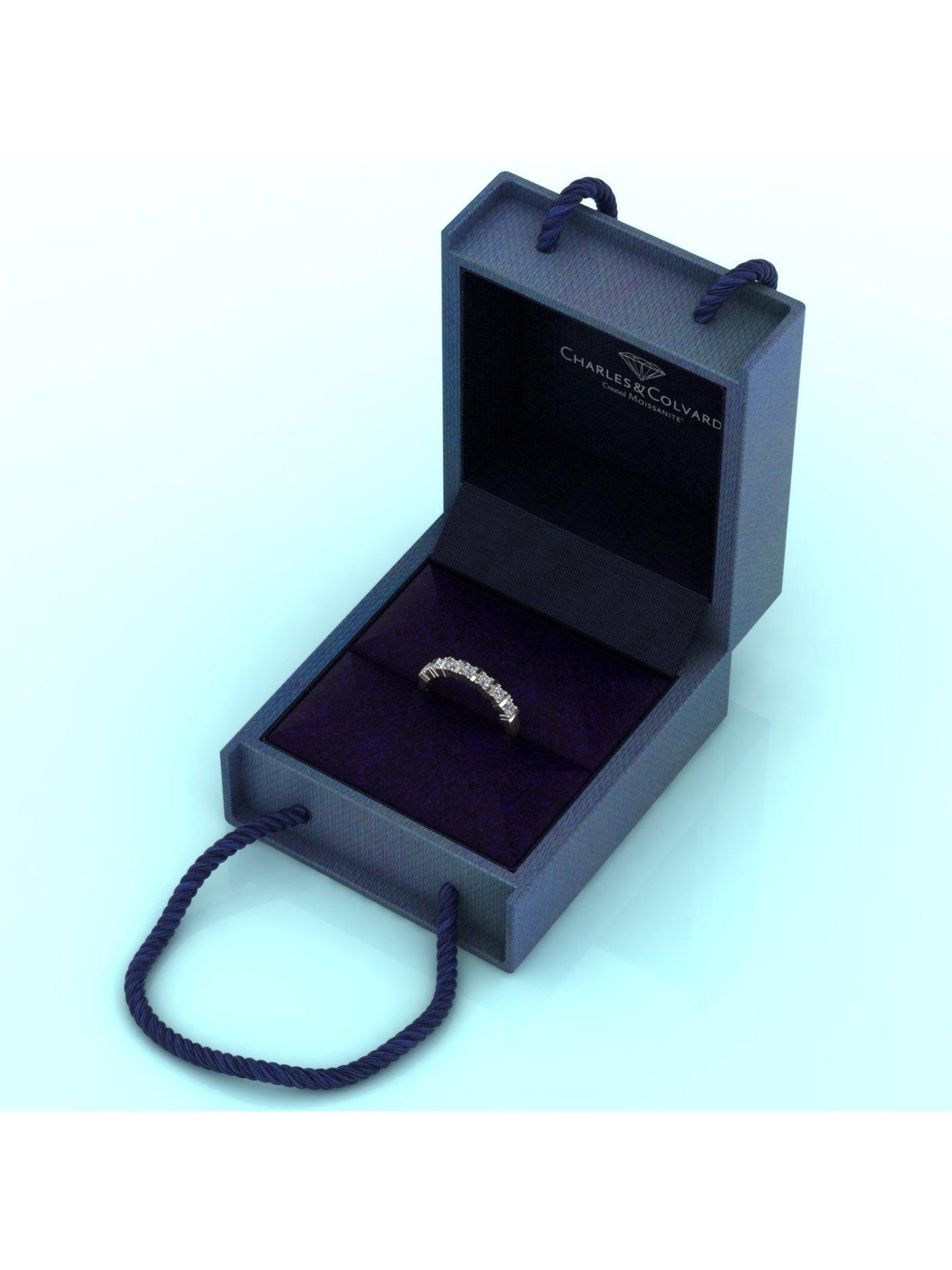 Image 4 of 5 of Moissanite 9ct Gold 1/2 Carat Eq Moissanite 7 Stone Eternity Ring