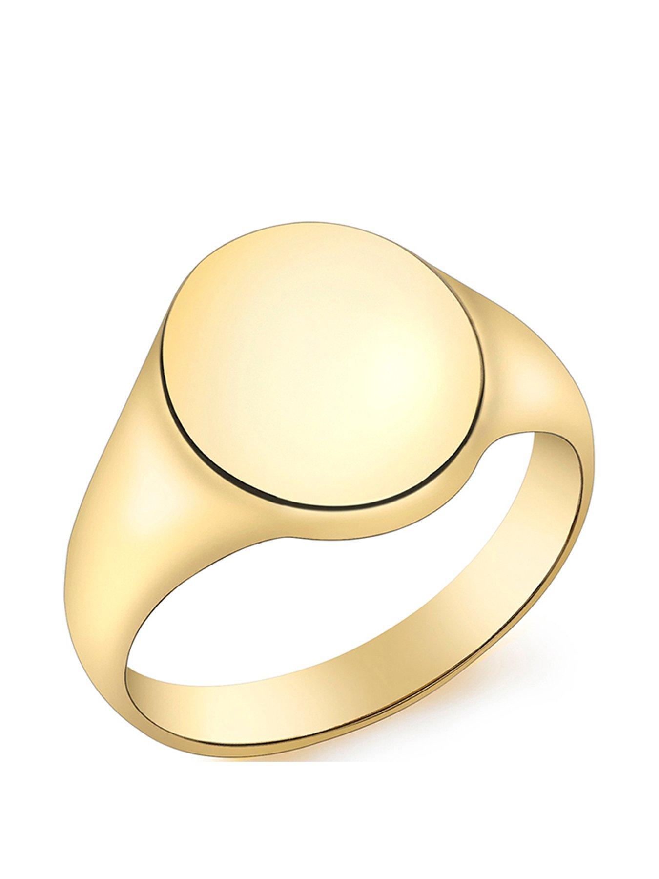Image 1 of 3 of The Love Collection 9ct Gold Oval Signet Ring