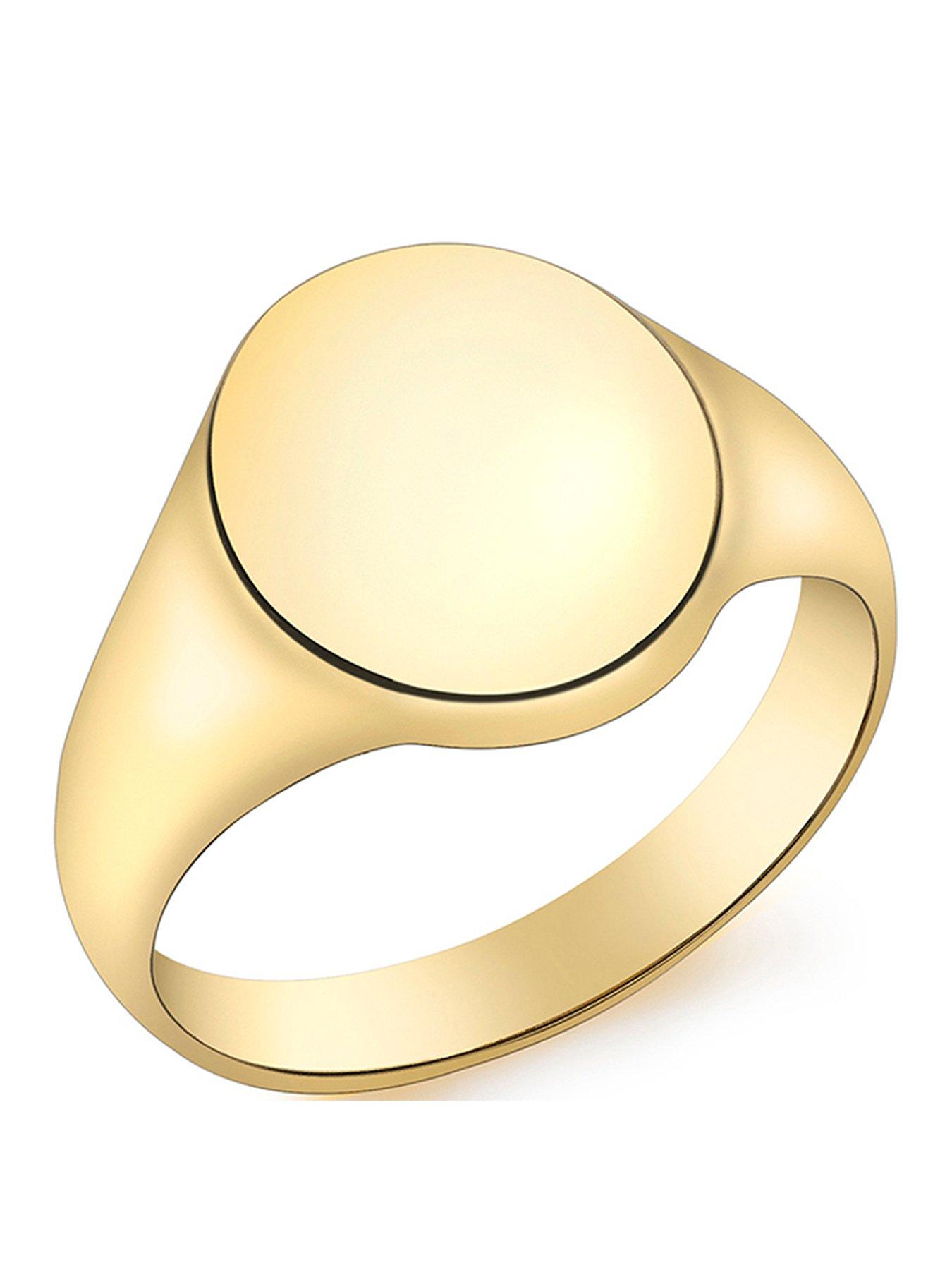 The Love Collection 9ct Gold Oval Signet Ring