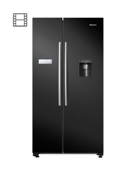 hisense-rs741n4wb11-90cmnbspwide-total-no-frost-american-style-fridge-freezer-with-non-plumbed-water-dispenser-black