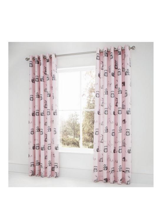 front image of catherine-lansfield-woodland-friends-easy-care-eyelet-lined-curtains