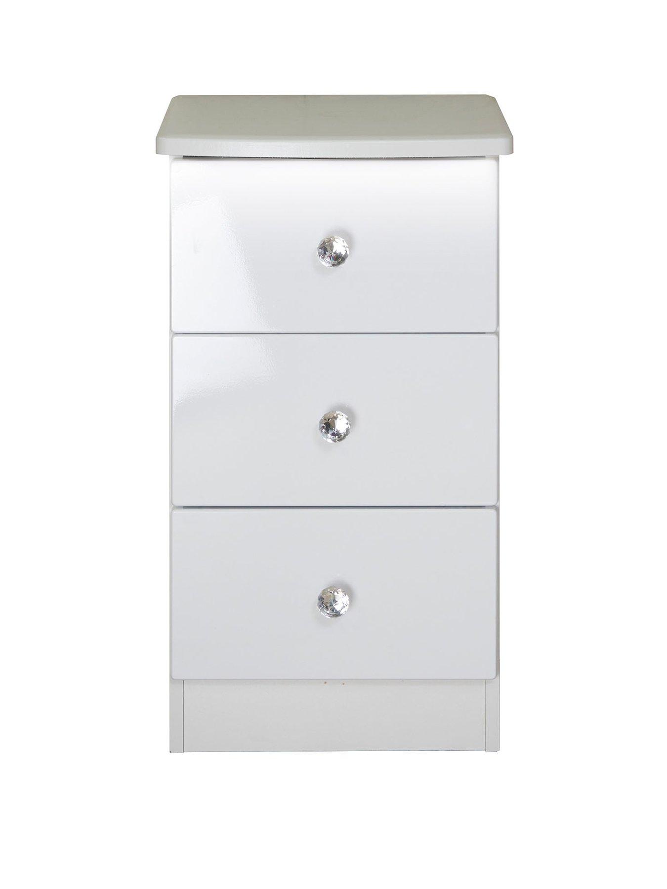 Swift Lumiere Ready Assembled 3 Drawer Bedside Chest With Lights