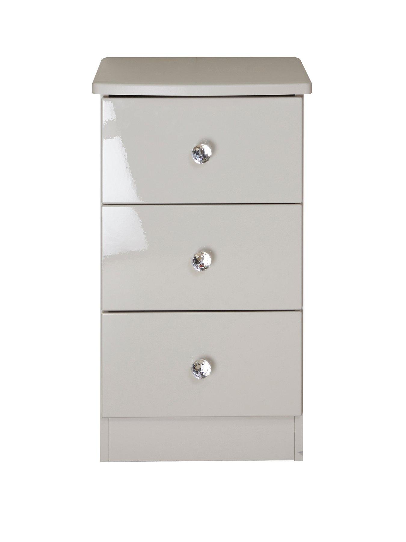 Swift Lumiere Ready Assembled High Gloss 3 Bedside Chest