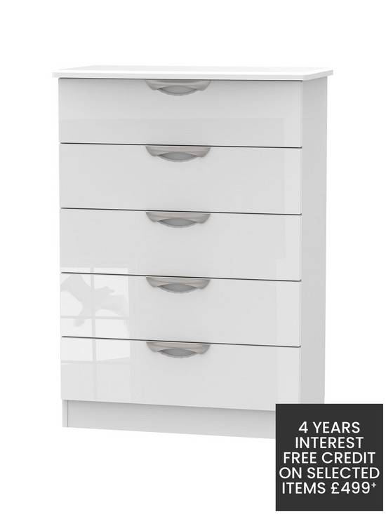 front image of swift-belgravia-ready-assemblednbsphigh-gloss-5-drawer-chest