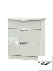 Cream Gloss Ready Assembled Chest Of Drawers Home Garden