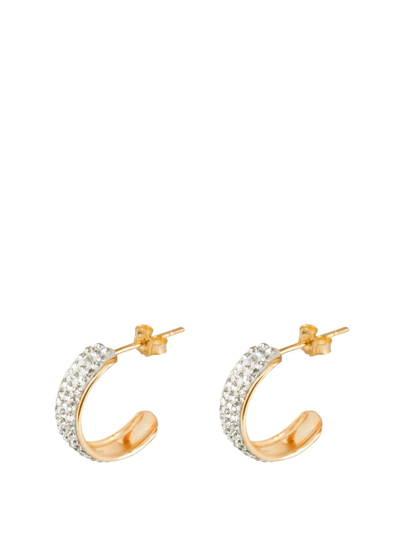 the-love-collection-9ct-gold-crystal-set-half-hoop-earrings