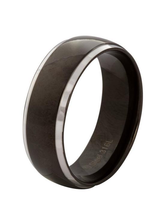 front image of stainless-steel-amp-black-ionnbspmens-ring
