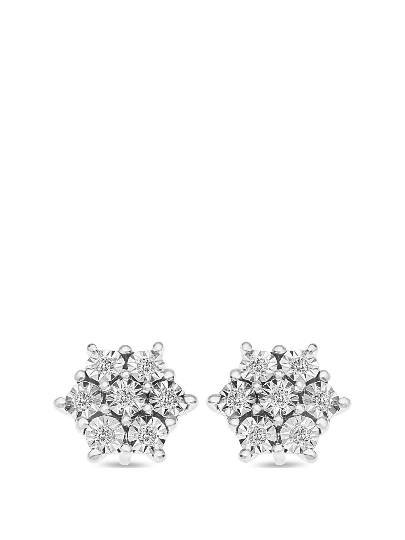 love-diamond-sterling-silver-8-point-diamond-cluster-stud-earrings