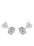  image of love-diamond-sterling-silver-8-point-diamond-cluster-stud-earrings