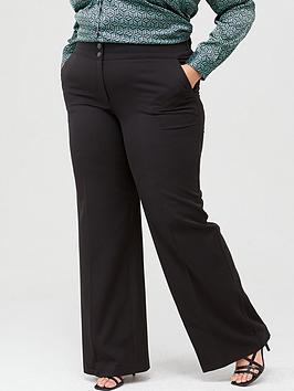 V by Very Curve V By Very Curve Wide Leg Trouser - Black Picture