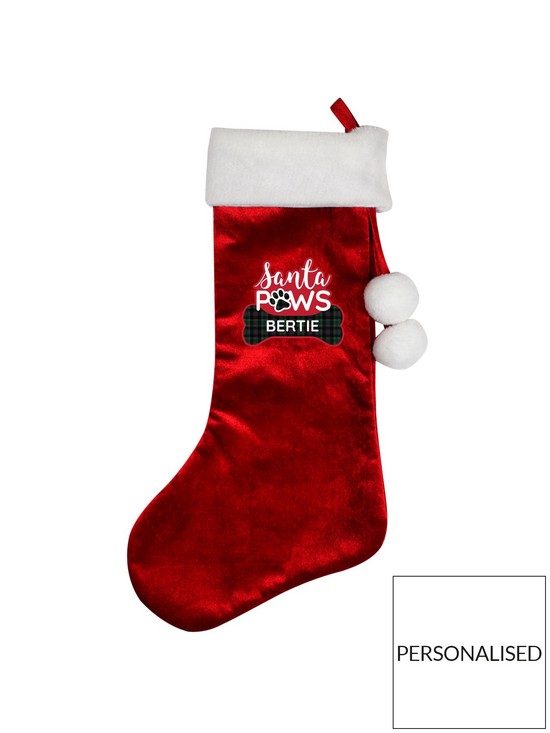stillFront image of personalised-santa-paws-christmas-dog-stocking