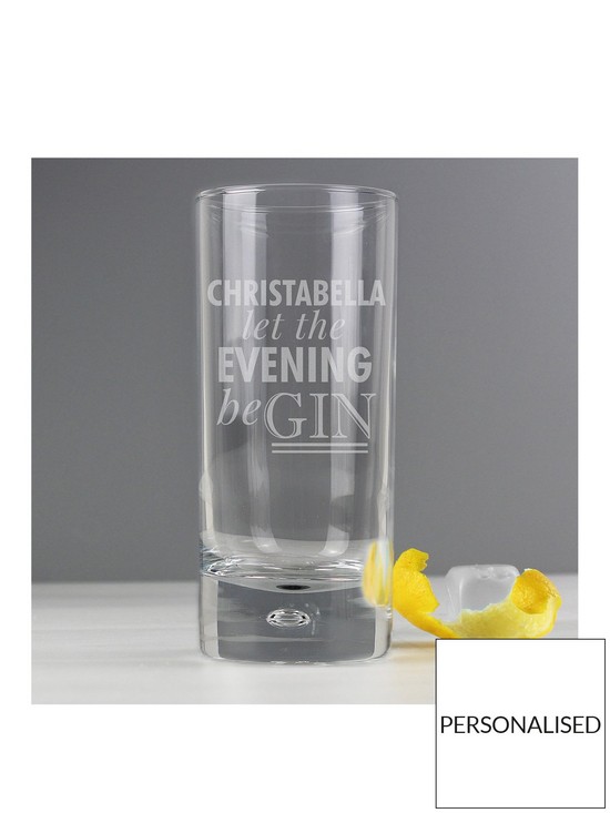front image of the-personalised-memento-company-personalised-let-the-evening-be-gin-bubble-glass