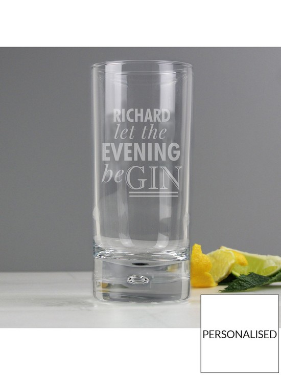 stillFront image of the-personalised-memento-company-personalised-let-the-evening-be-gin-bubble-glass