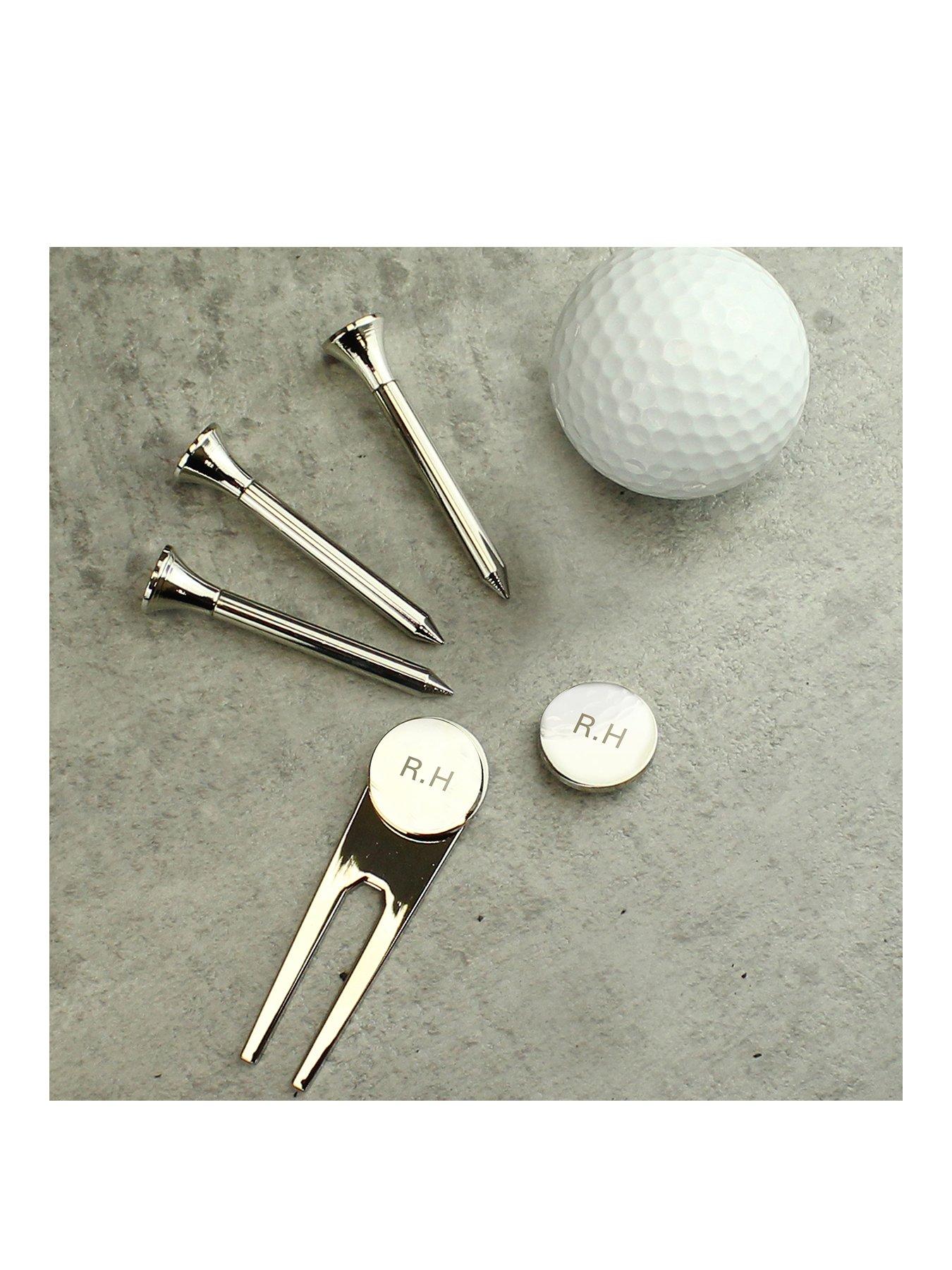 The Personalised Memento Company Personalised Golf Set Including Tees, Pitch Repairer And A Marker Pen