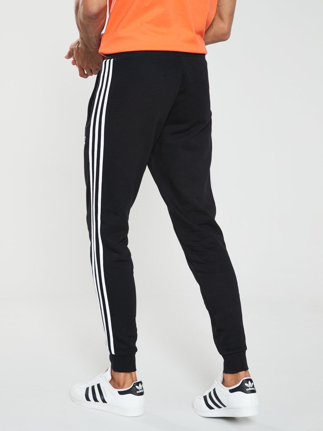 black 3 stripe adidas pants