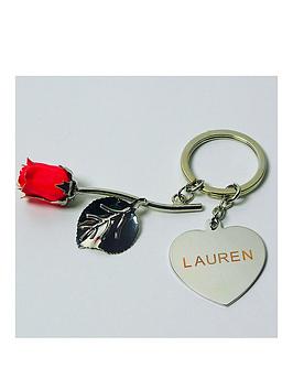 Very Personalised Rose Keyring Picture