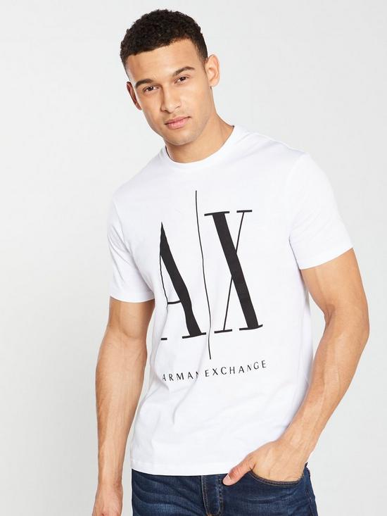front image of armani-exchange-big-logo-t-shirt-white
