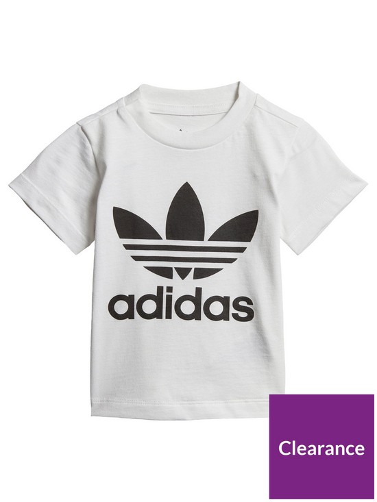 front image of adidas-originals-baby-boys-trefoil-tee-white
