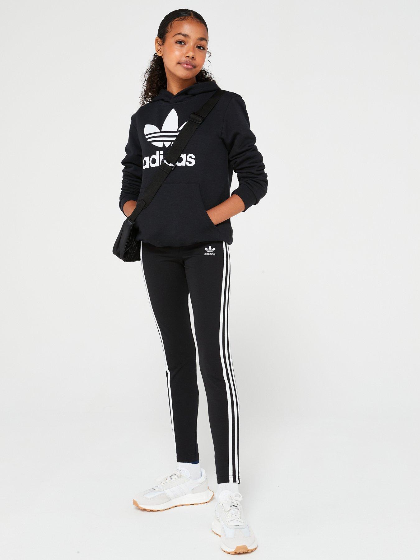 adidas Originals Junior Unisex Trefoil Hoodie Black White