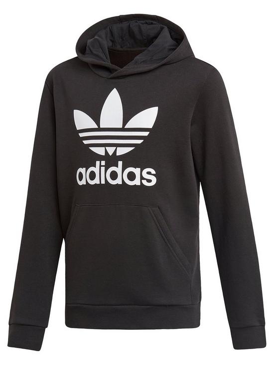 front image of adidas-originals-boys-trefoil-hoodie