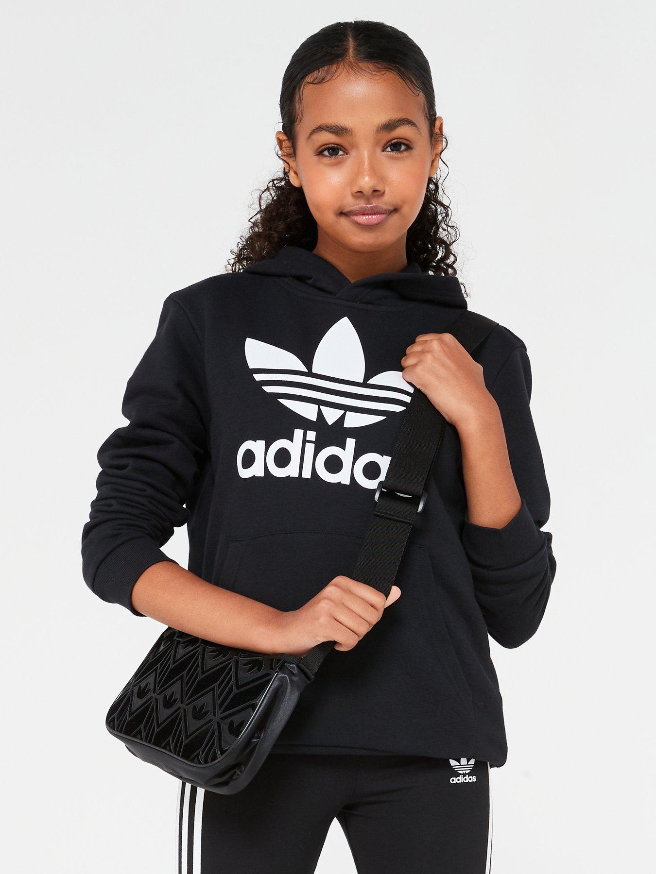 Adidas originals trefoil discount repeat crew sweatshirt junior