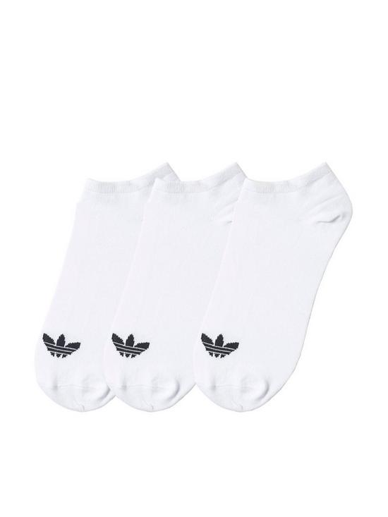 front image of adidas-adidas-trefoil-linear-sock-3-pack-white