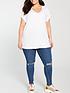  image of v-by-very-curve-valuenbspv-neck-turn-back-cuff-t-shirt-white