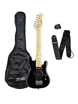 3rd Avenue  3Rd Avenue 3Rd Avenue 1/4 Size Electric Guitar With Integral Amp - Black With Free Online Music Lessons