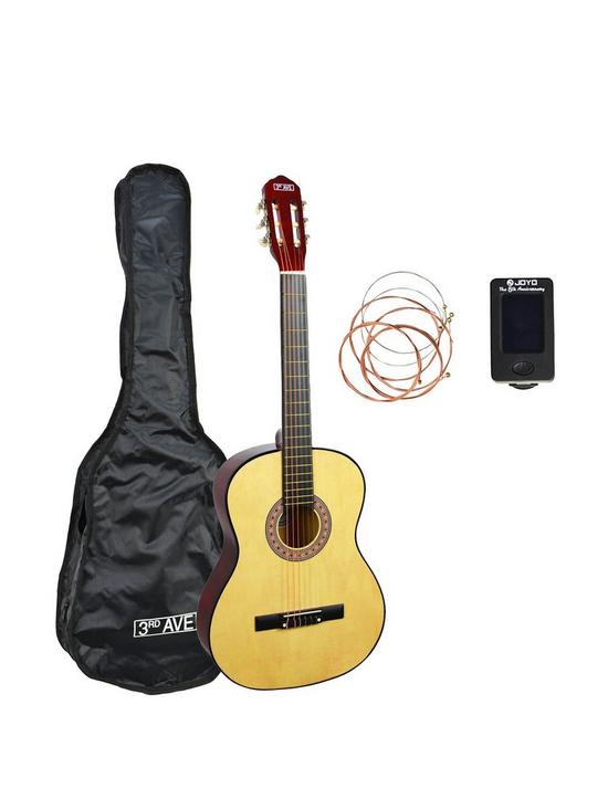 front image of 3rd-avenue-full-size-classical-guitar-pack-natural-with-free-online-music-lessons