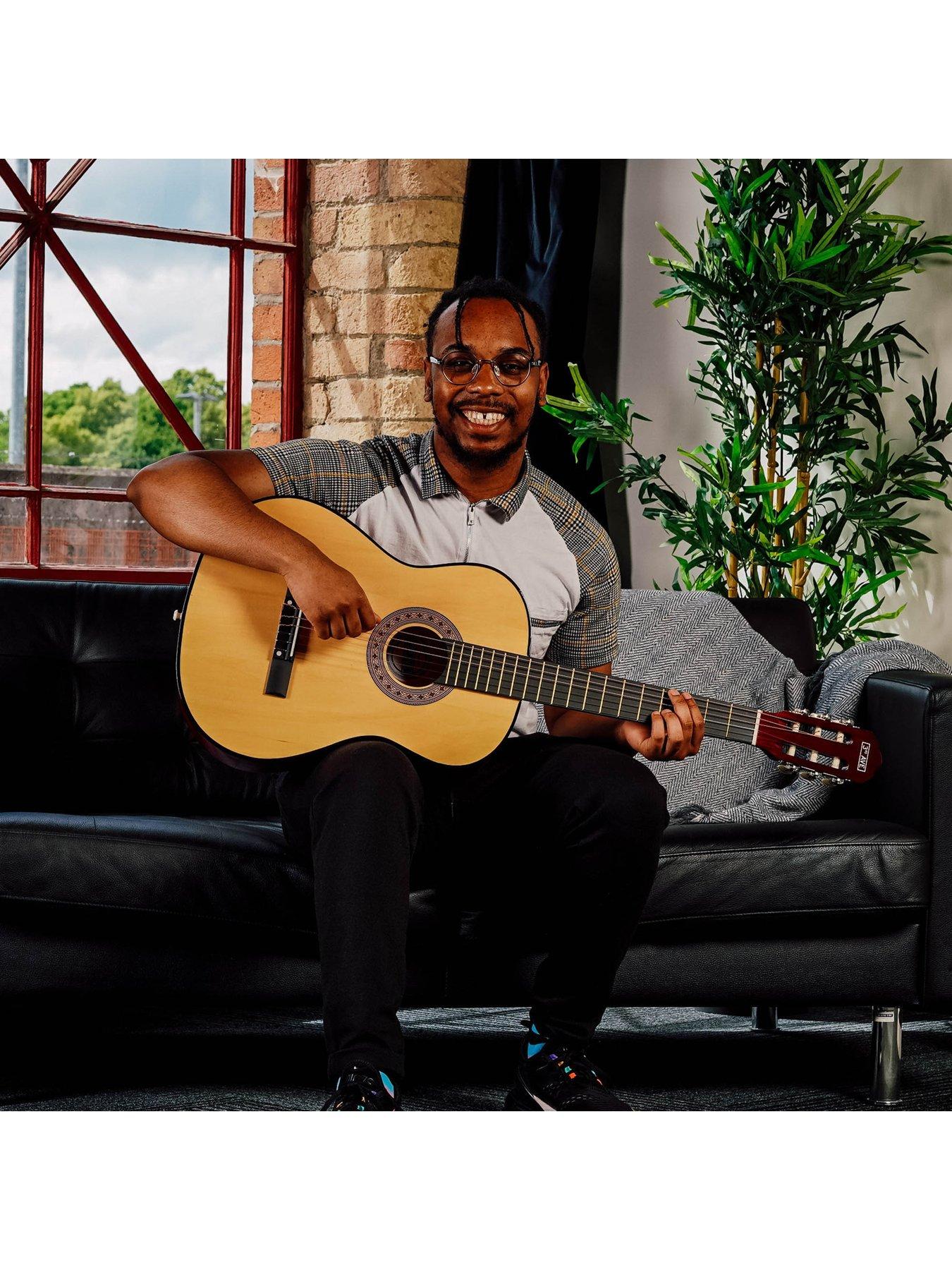  image of 3rd-avenue-full-size-44-classical-guitar-beginner-bundle-6-months-free-lessons-natural