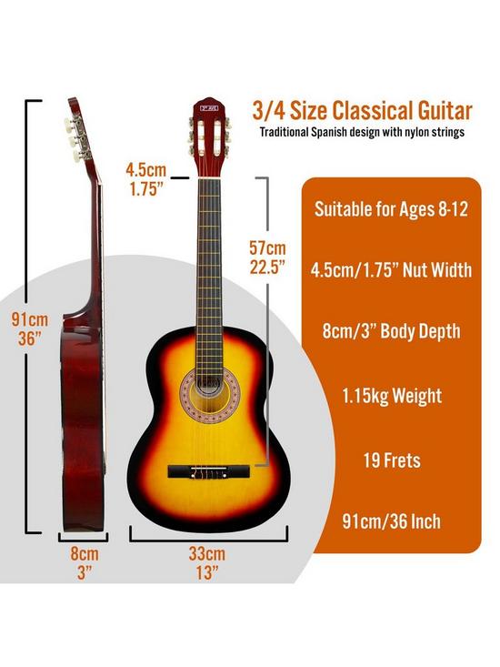 stillFront image of 3rd-avenue-34-size-classical-guitar-pack-sunburst-with-free-online-music-lessons
