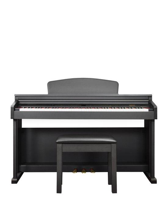 front image of axus-d2-digital-piano-and-bench-with-free-online-music-lessons
