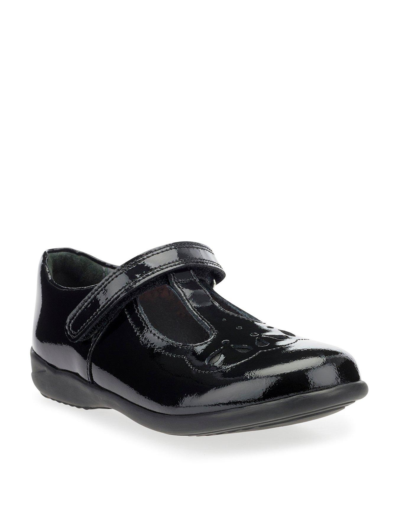 undefined Poppy Younger Patent Strap School Shoes - Black