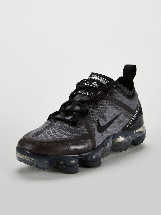 front image of nike-vapormax-2019-junior-trainers-black
