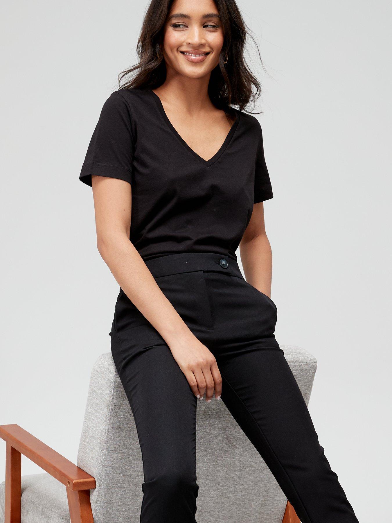 Image 4 of 6 of The Very Collection The Petite Slim Leg Trouser - Black