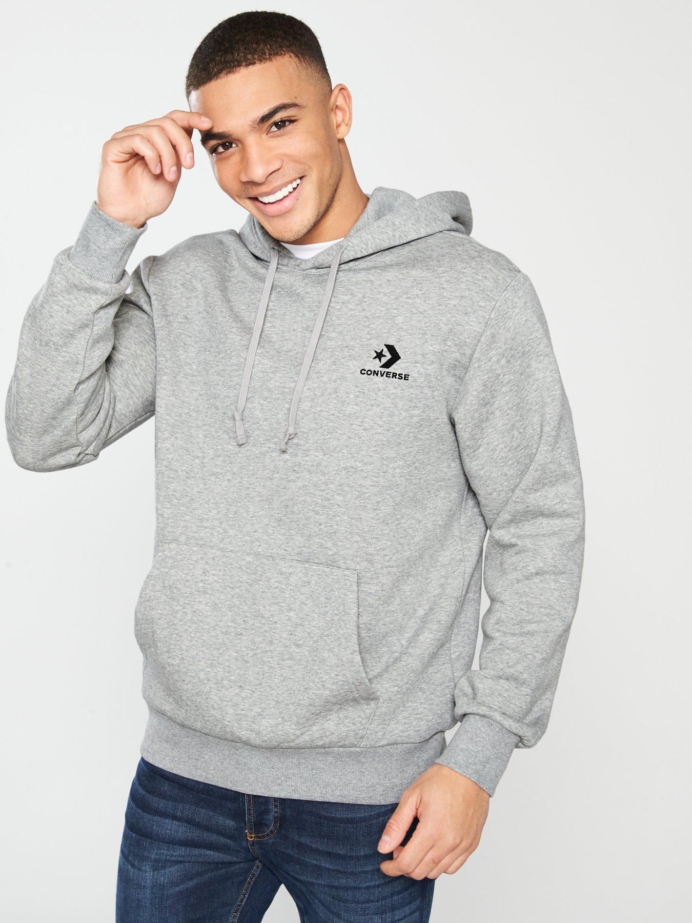 grey converse hoodie mens