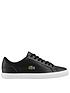  image of lacoste-lerond-leather-trainers-black
