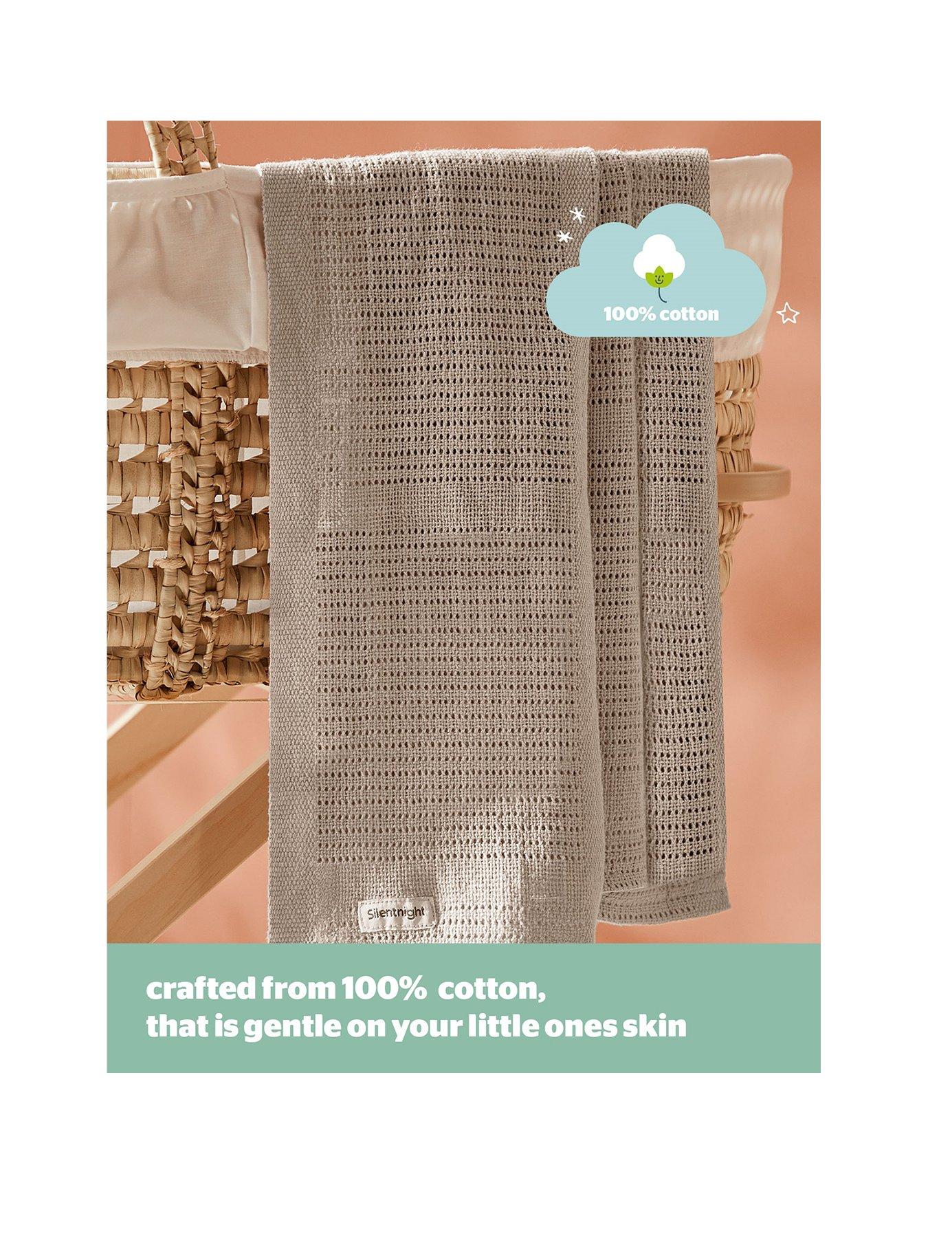  image of silentnight-safe-nights-2-pack-100-cotton-cellular-blanket-75cm-x-95cm-grey