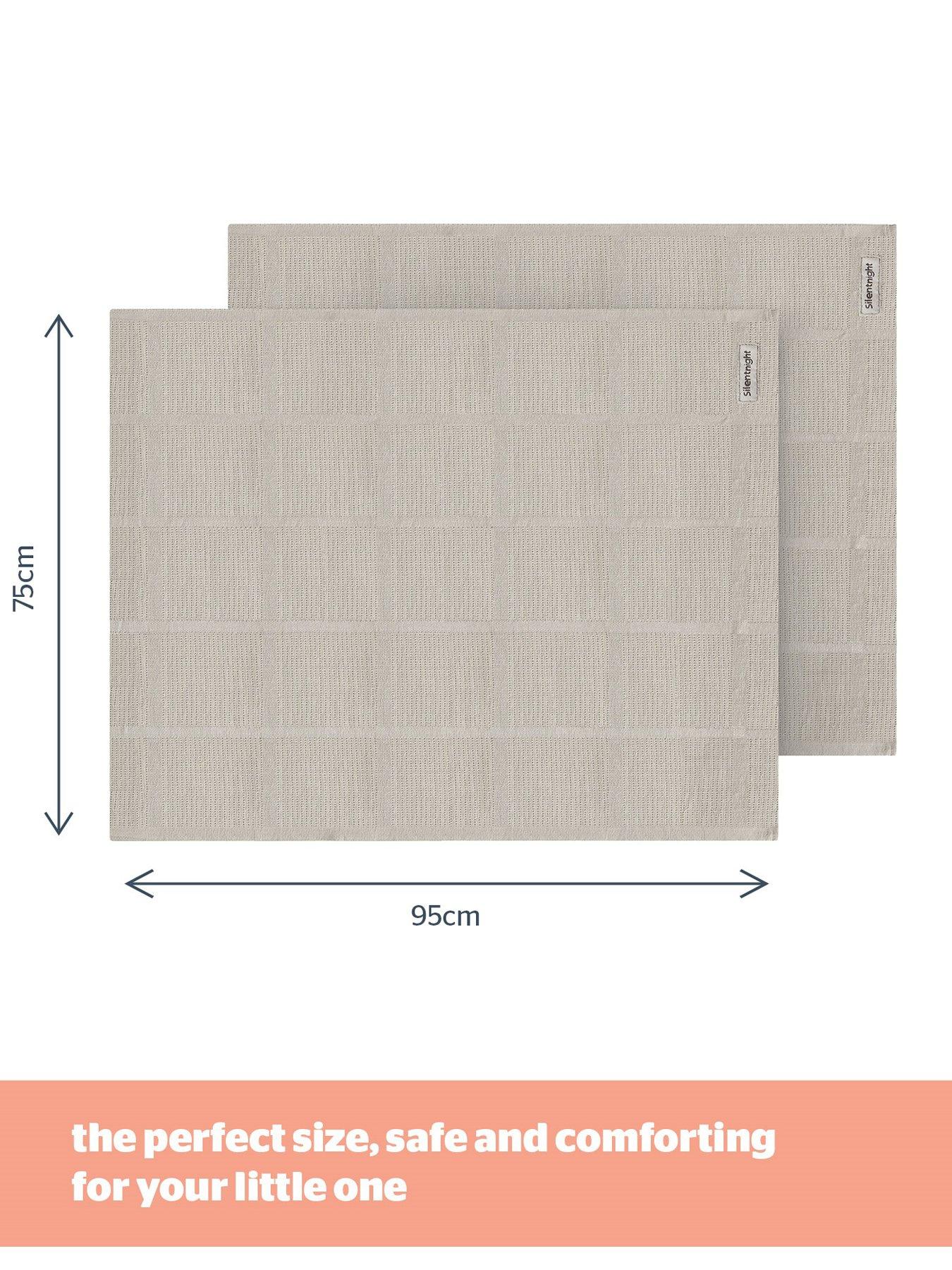  image of silentnight-safe-nights-2-pack-100-cotton-cellular-blanket-75cm-x-95cm-grey