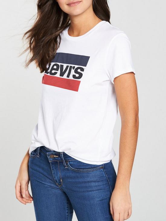 front image of levis-the-perfect-t-shirt-white