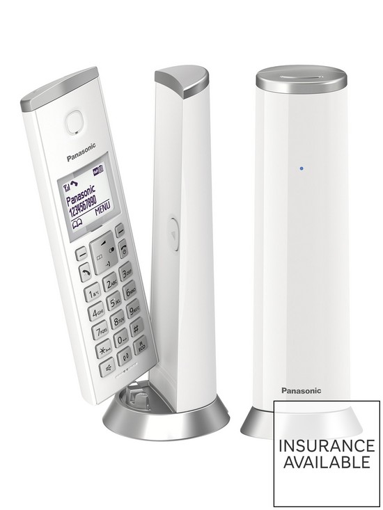front image of panasonic-kx-tgk222ew-digital-cordless-telephone-with-15-lcd-screen-nuisance-call-blocker-and-answering-machine-twin-dect-white